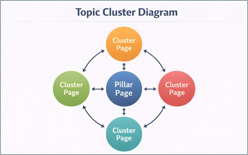 Pillar Page In Center 4 Clusters Around